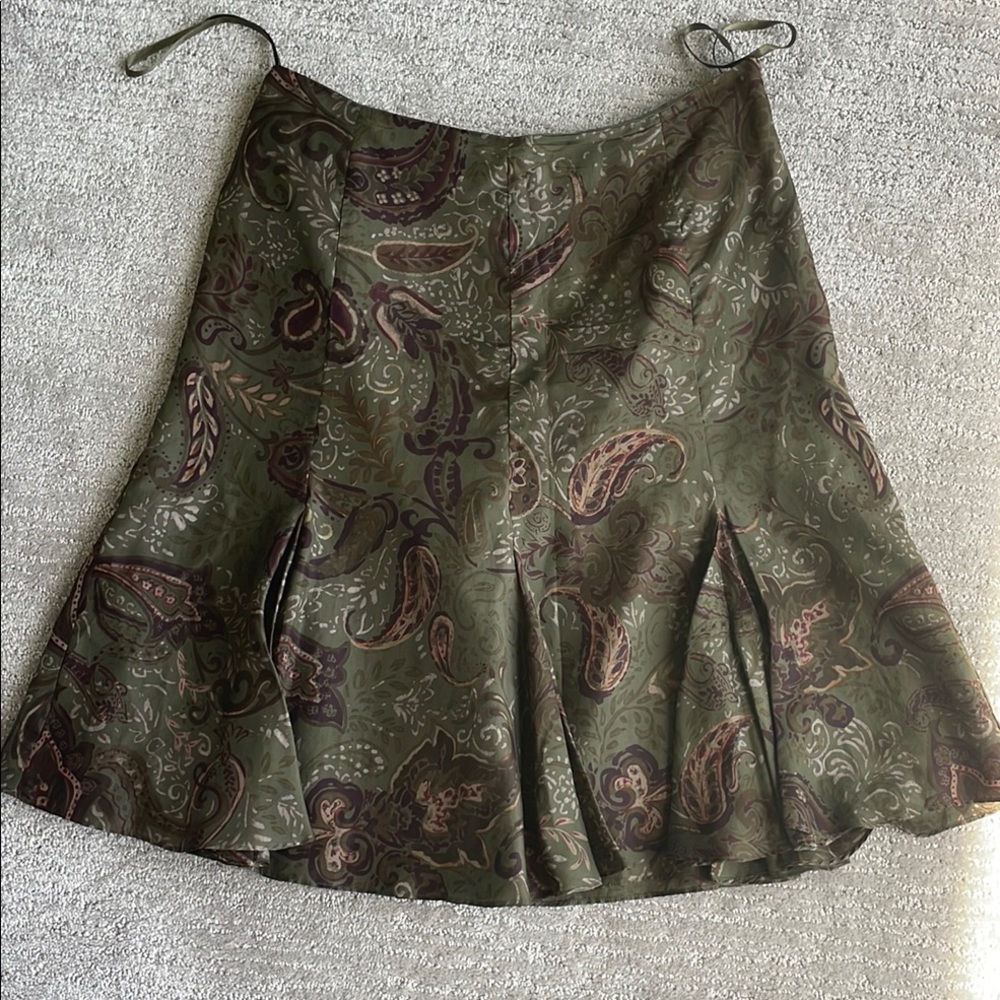 Ralph Lauren Paisley 100% Silk Flared Skirt Sz 6p